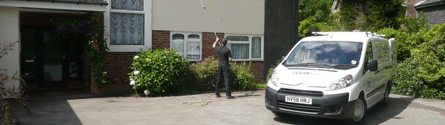 Man and van (and water-fed pole!)